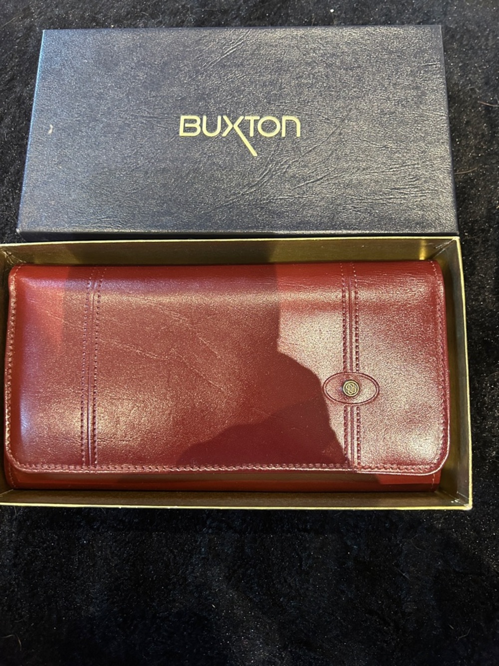 Buxton Burgundy Leather Continental Wallet vintage